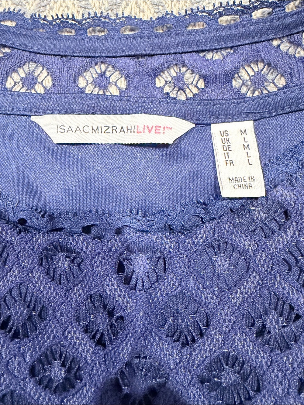Isaac Mizrahi Live Blue Lace Shift Dress Medium - Picture 4 of 9